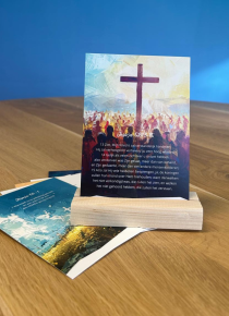 Lijdenstijd kaartenset met houten kaartenhouder